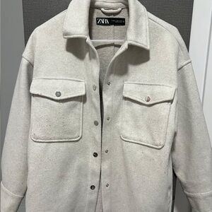 Gray Zara Oversized Jacket/Coat (XS)